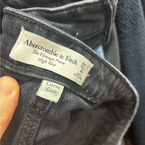 Abercrombie Black Vintage Flare High Rise Jeans Curvy Love - Picture 4 of 7